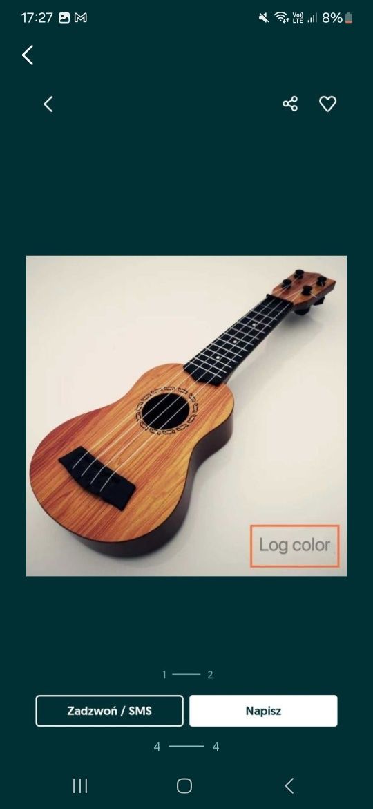 Mała gitarka 35 cm ukulele