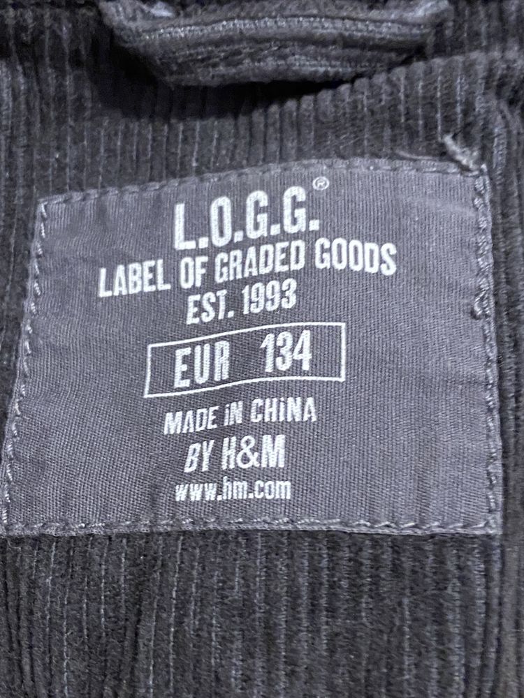 Logg H&M eur 134 cm szara chłopięca marynarka  na podszewce sztruks sz