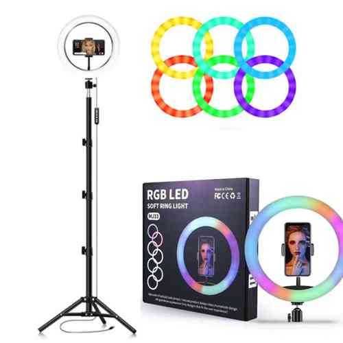 MJ33 RGB LED Ring Light (33 cm) + 2-Meter Tripod with 36 Colors – NEW!64550224329601122