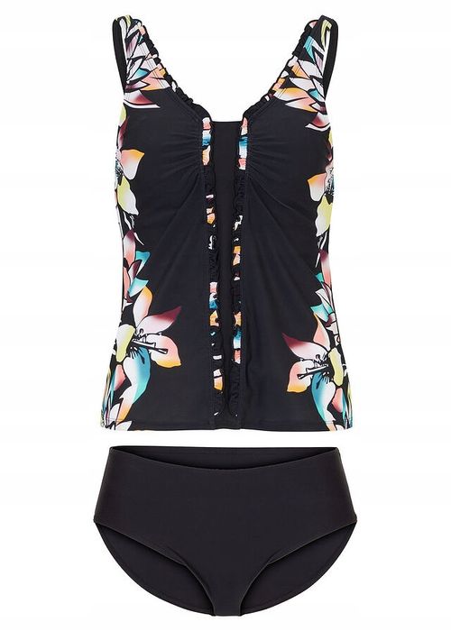 B.P.C tankini czarne w kolorowe wzory ^40
