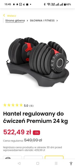 Hantle 4 fizjo 2 szt regulowane do 24 kg