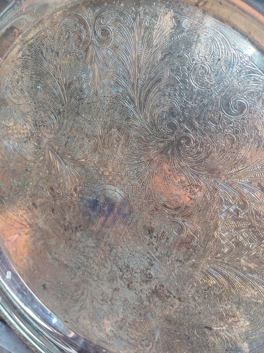 Taca chromowana PRL-u staroć zabytek antyk