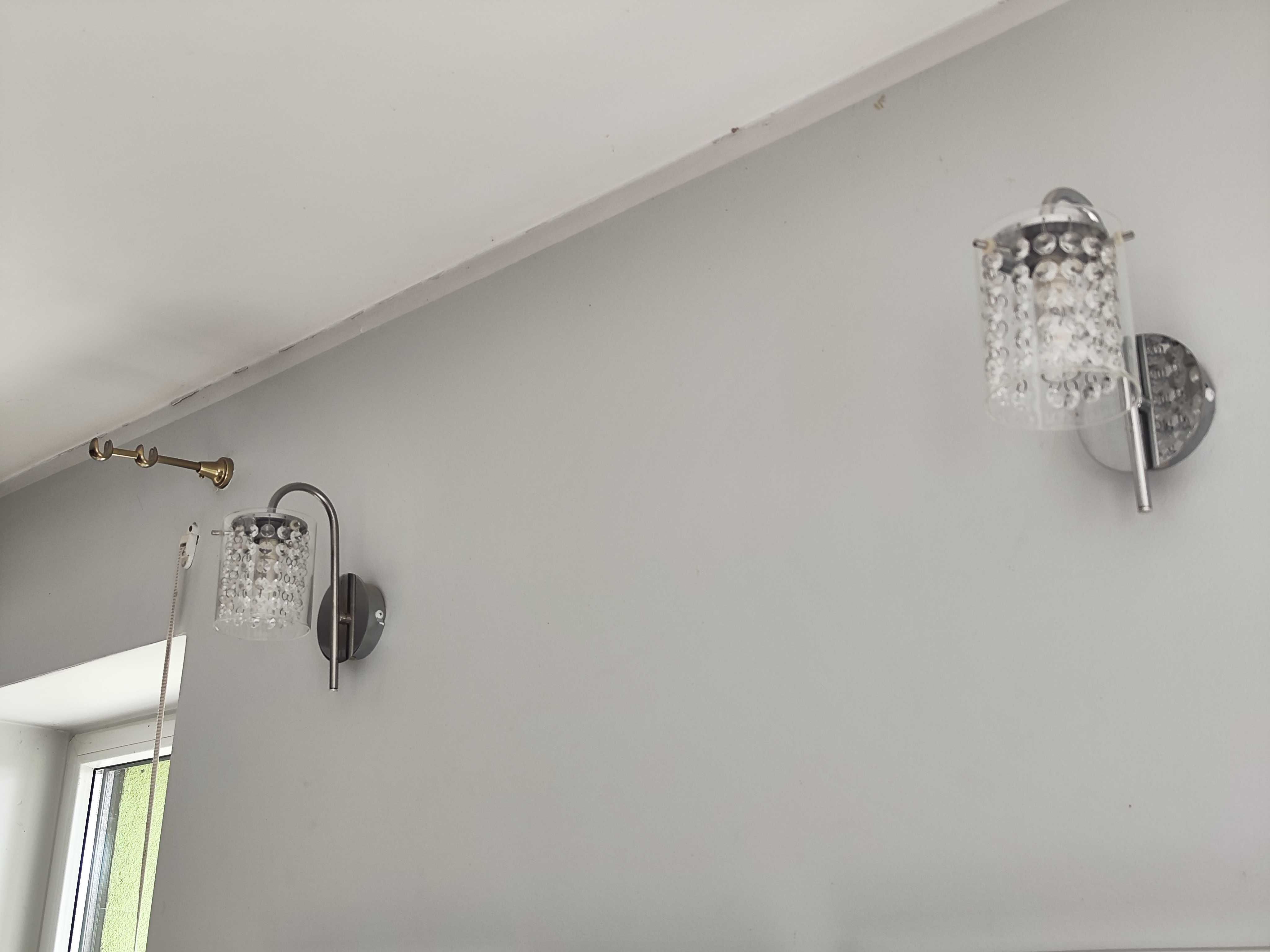 Lampa Wisząca Szklana Żyrandol z Kryształkami G9