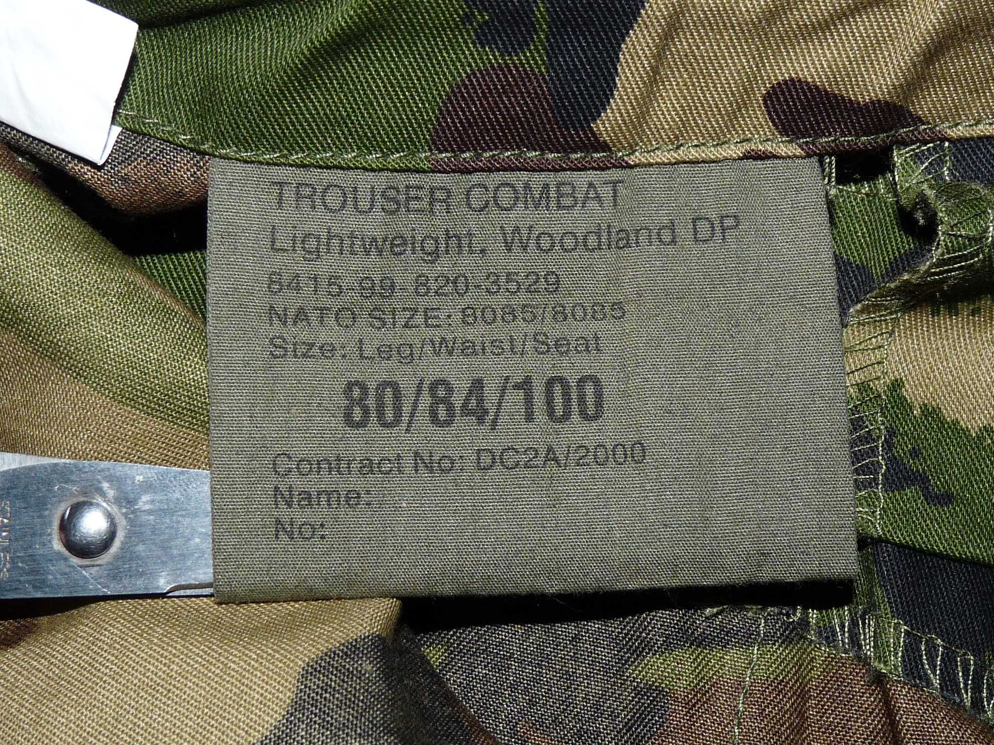 NOWE spodnie wojskowe DPM Lightweight brytyjskie 80/84/100 pas 85 cm