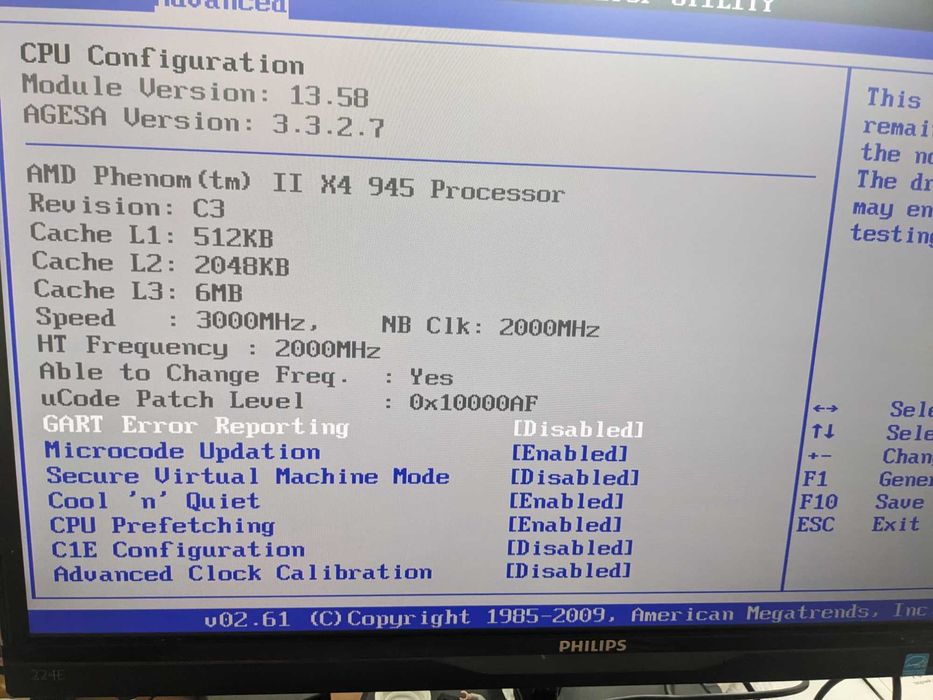 AMD Phenom II X4 945 3.0 GHz, Asus M4A78-AM, 2x2GB Kingston
