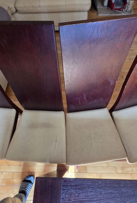 Stół z drewna + 6 krzeseł wenge 140/230×90