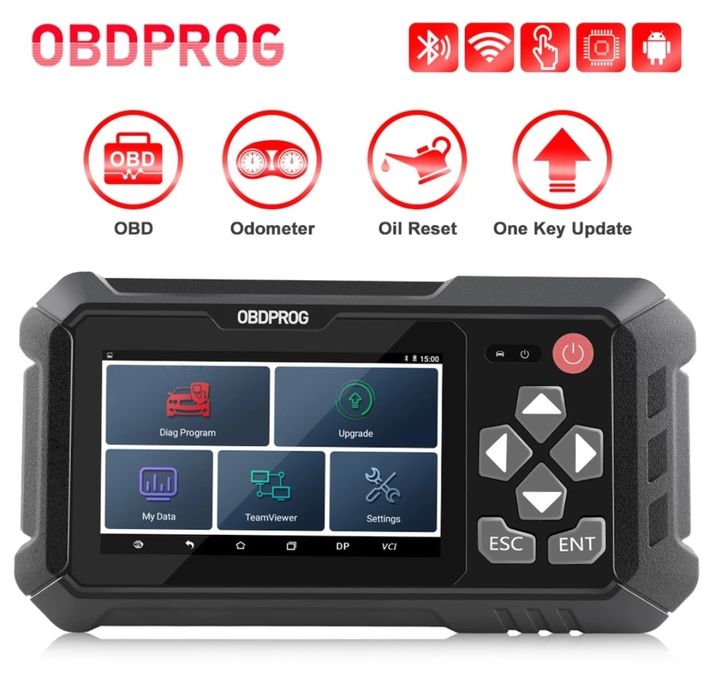 Obdprog m500 obd2 scanner ferramenta de ajuste quilometragem óleo rede