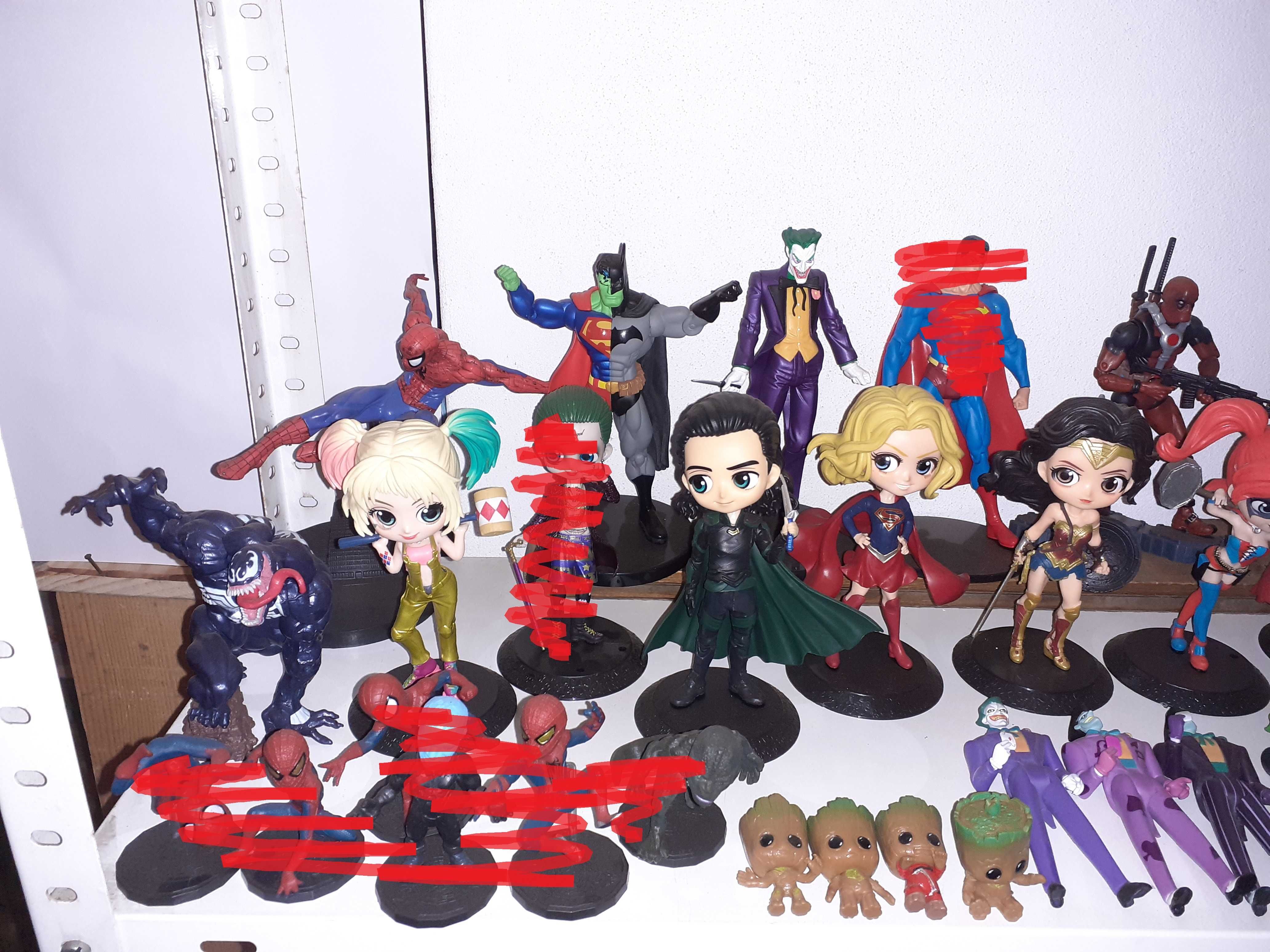 Figuras Universo Marvel e DC - Harley Quinn, Joker, Batman, Venom ...