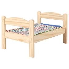 Lozeczko dla lalek Duktig  ikea drewniane z kolderka 36/52/30