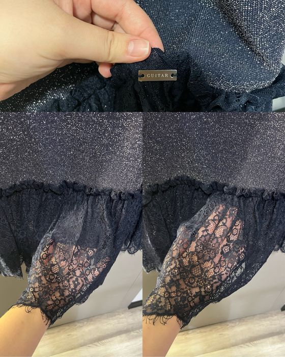 Синя сукня з блискітками та мереживом нова, guitar 42 L з бірками