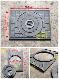 Плита чугунная печная для печи, барбекю, грубу, мангал