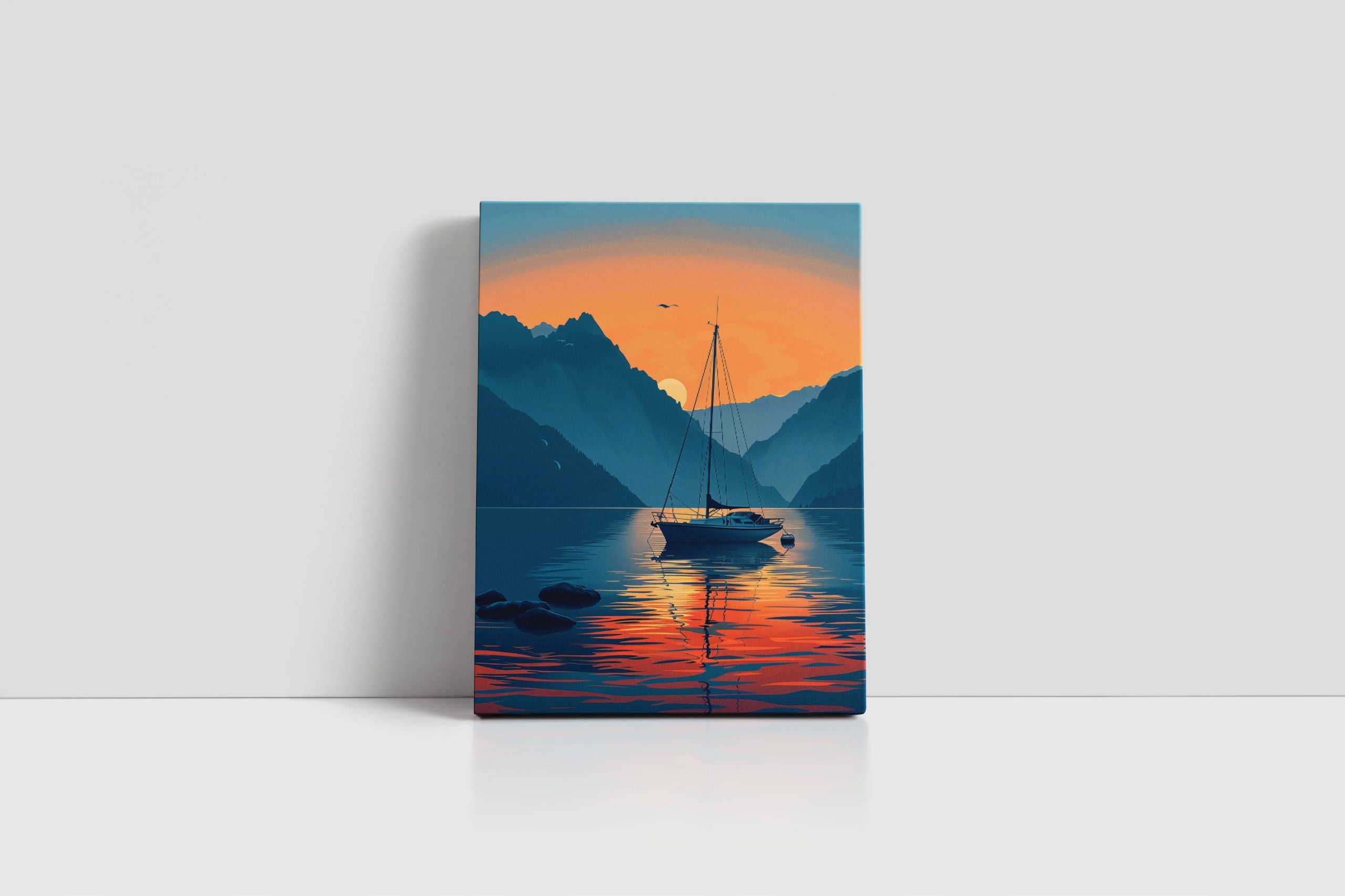 Obraz na płótnie "Zachód Słońca na Morzu" 60x80 cm do salonu