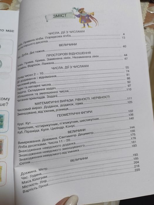 Математика 1 клас