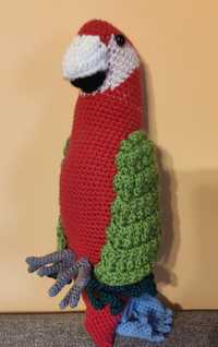 Zabawka maskotka Papuga na szydełku