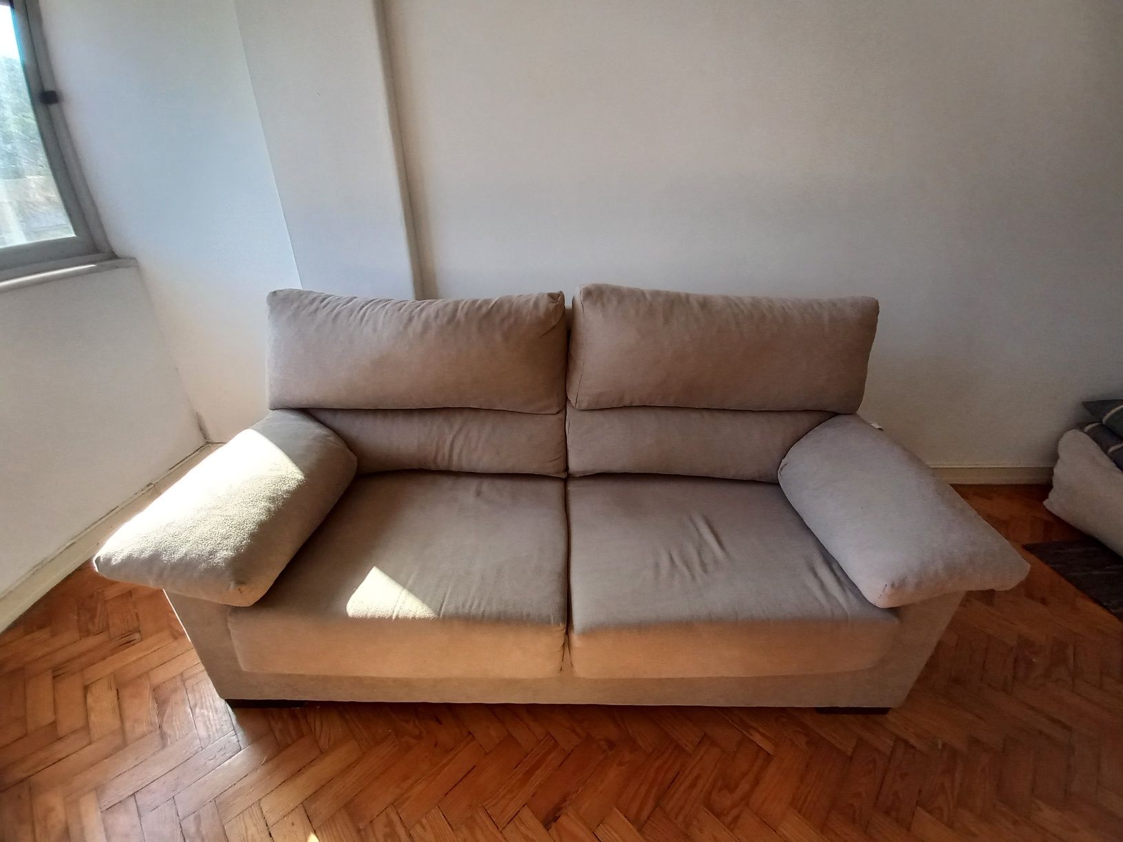 Sofá 3 lugares Creme/Cinza