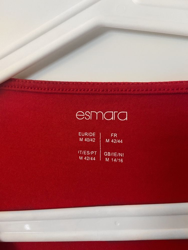 Top koszulka Esmara 40/L bluzka z długim rękawem czerwona