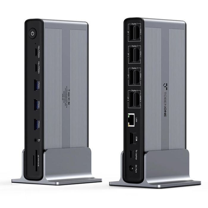 Док станція TOBEONE UDS050A для 4-х моніторів та 100W зарядка