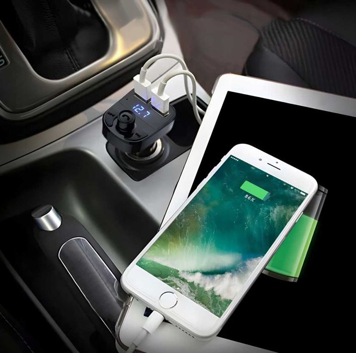 TRANSMITER ładowarka 2xusb FM SD MP3 bluetooth