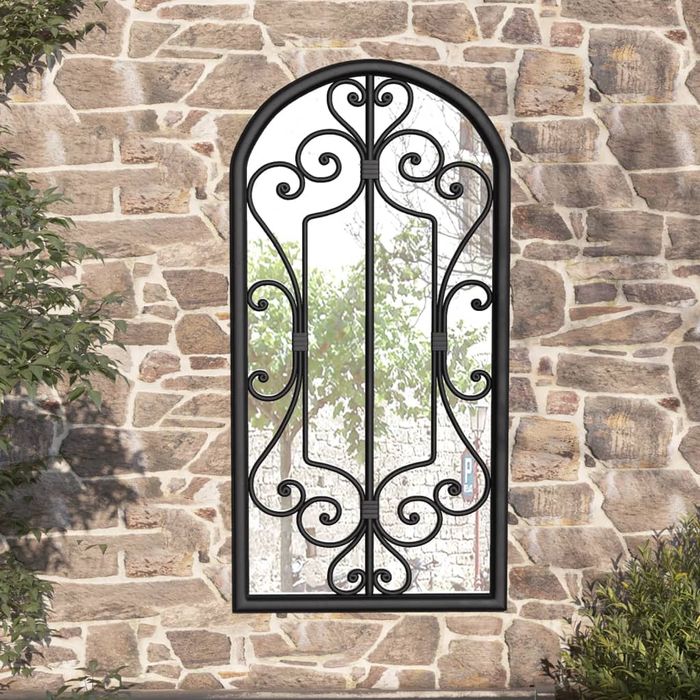 Vidaxl Lustro Ogrodowe, Czarne, 70X30 Cm, Żelazna Rama