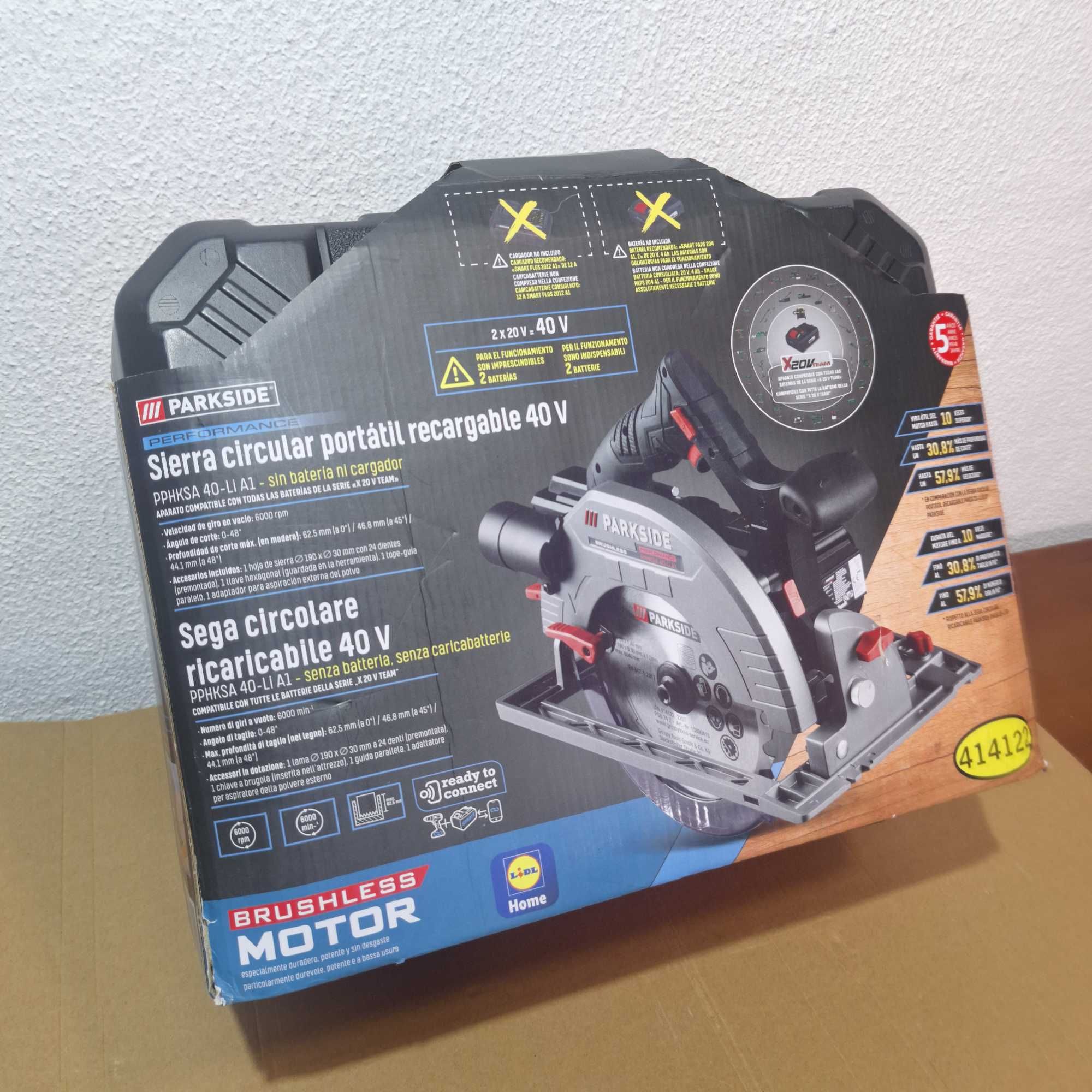 Serra Circular Sem Fio de 40V Parkside Performance [ Nova ]