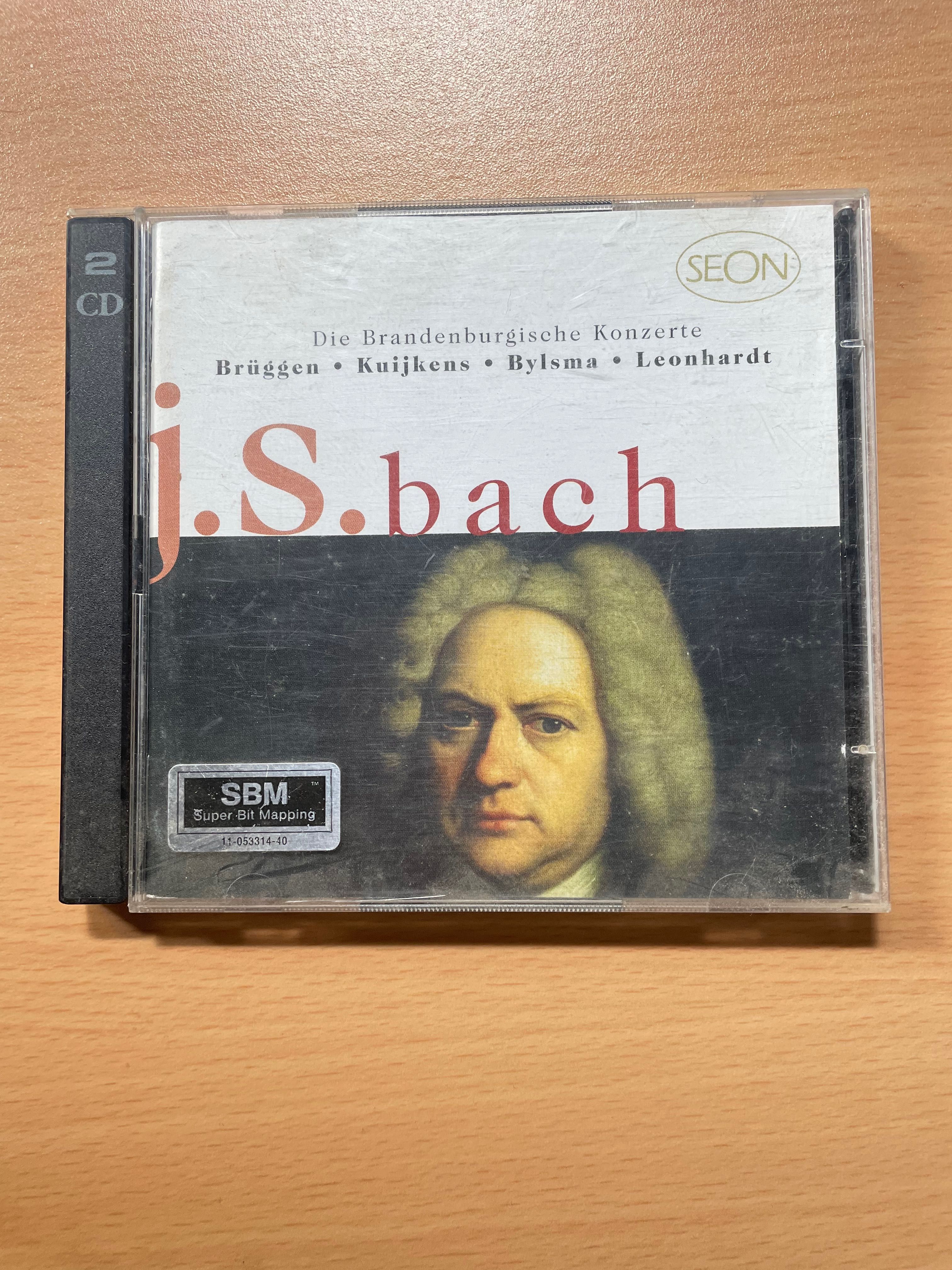 CD duplo 6Concertos brandemburgueses Bach (Brüggen,Kuijkens,Leonhardt)