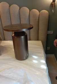 Mesa de cabeceira bronze 40,5cm diâmetro tampo