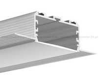 Profil do LED KOZEL-50 architektoniczny wpuszczany szeroki surowy 8 mb