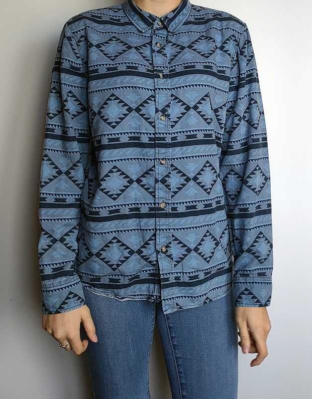 Koszula niebieska H&M wzory aztec