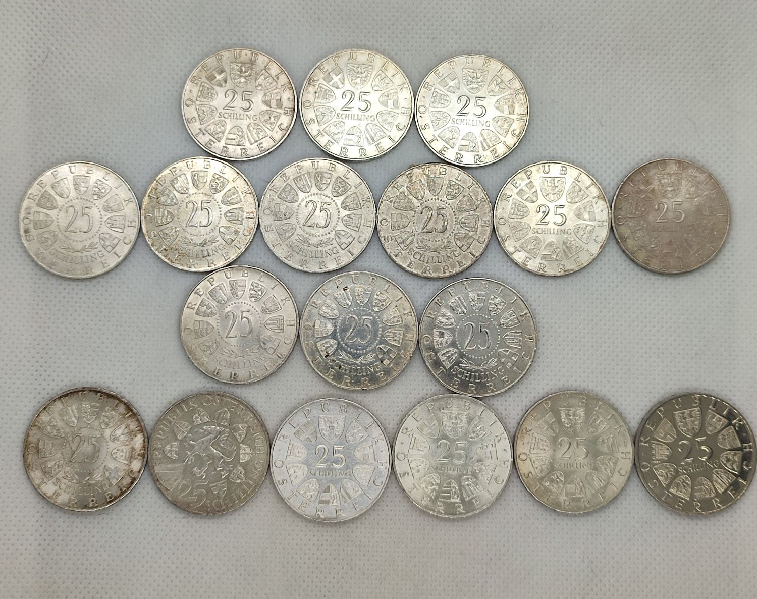 Австрія 25, 50 та 100 шилінгів 1959-76рр, срібло