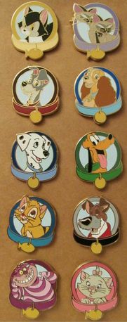 Magical Mystery Pins Series 5 Complete Dogs & Cats Collars 10 Pins Set