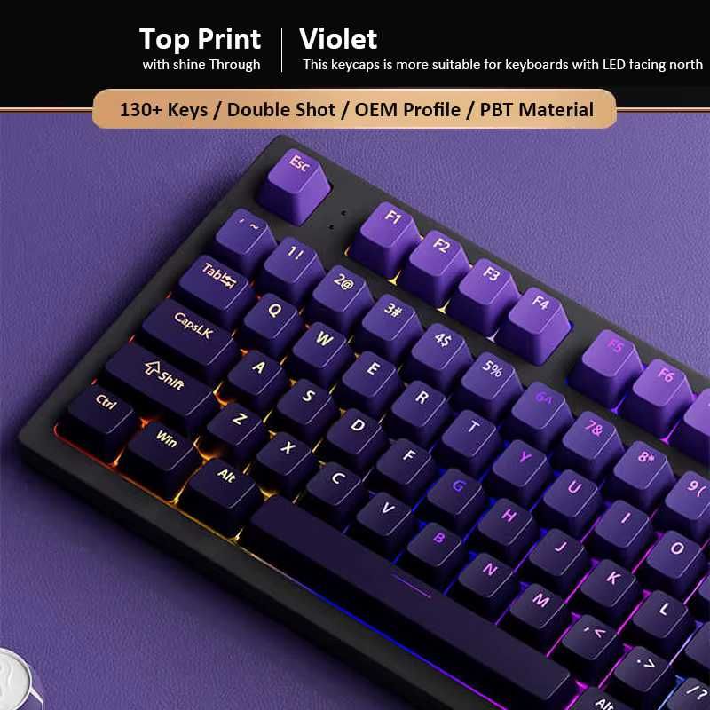 Набір кейкапів Gradient Purple RGB Backlit