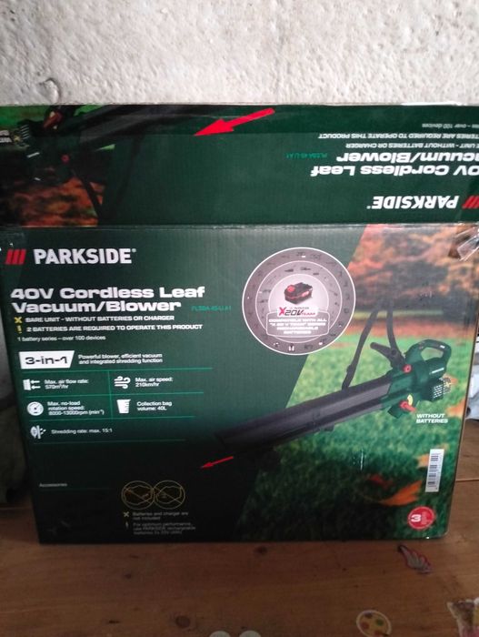 Nowy Odkurzacz do liści na dwa akumulatory firmy parkside