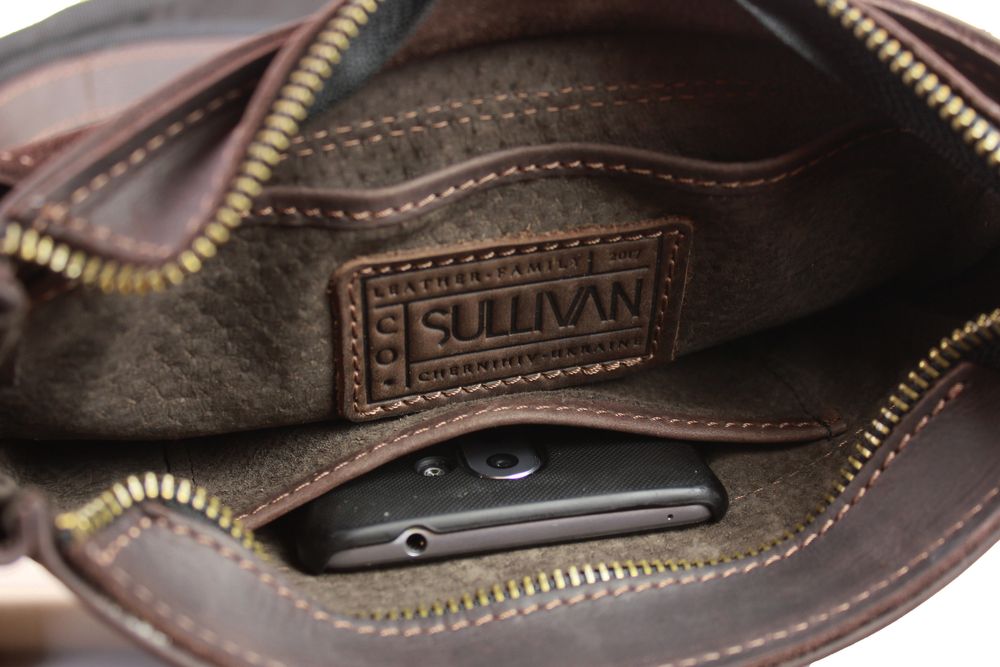 Сумка чоловіча шкіряна на плече SULLIVAN smvp125-2(30) коричнева