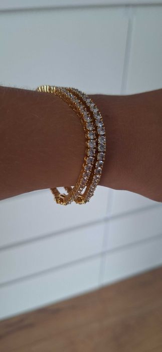 Bransoletka złota swarovski tennis cyrkonie matrix zapiecie bransoleta