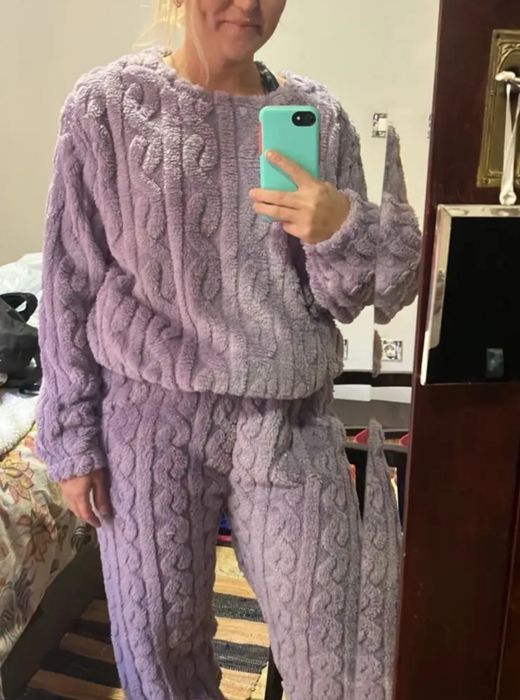 Теплая плюшевая пижама/зимний домашний костюм