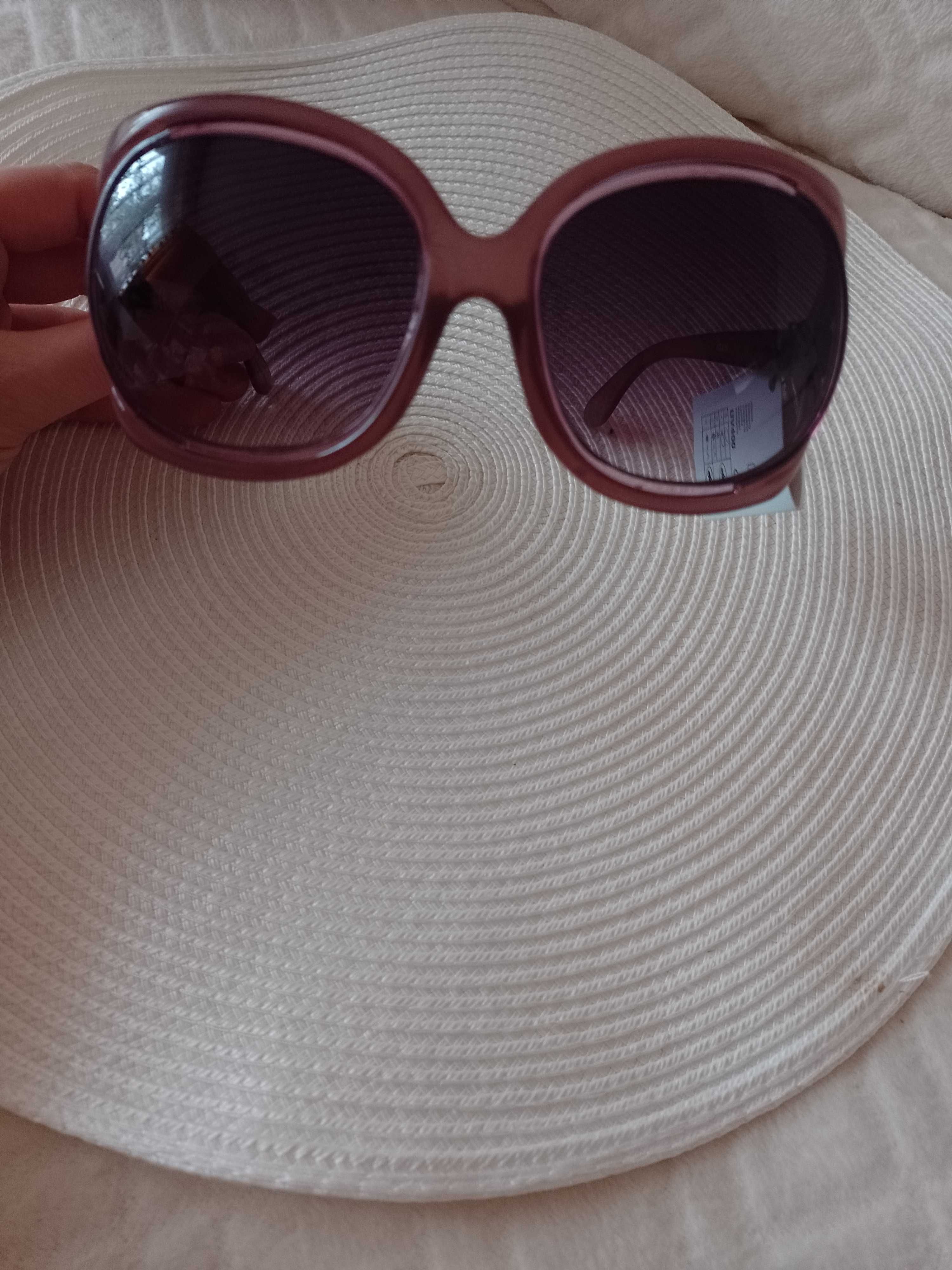 Duże, różowe okulary przeciwsłoneczne, muchy, Top Vintage , NOWE