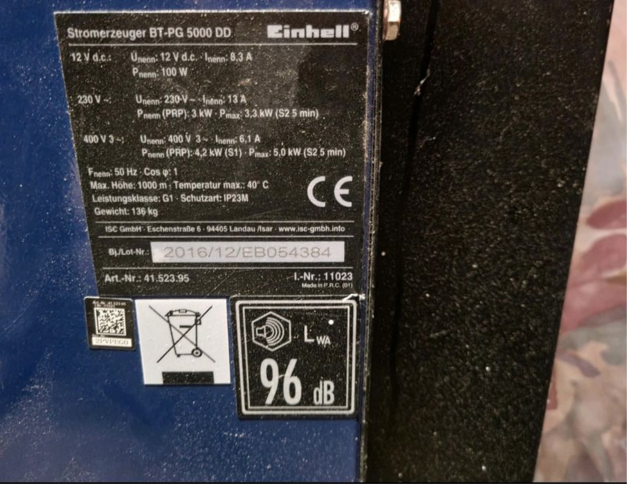 Генератор дизельний Einhell BT-PG 5000 DD. В наявності