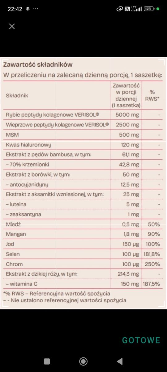 Ysto Collagen Your Skin Kolagen do picia na piękną skórę,włosy,paznokc
