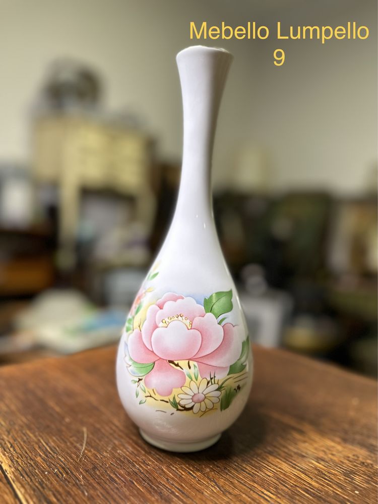 Wazonik porcelanowy wazony dekoracyjny z kwiatem brak sygnatury 9