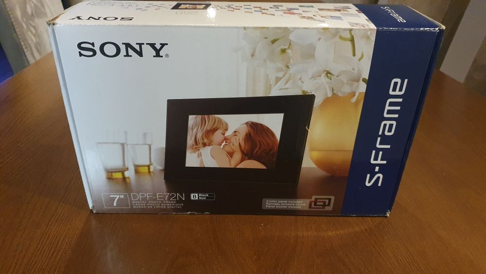QUADRO DIGITAL SONY 7" DPF-D72N S-Frame preto controle remoto adaptado