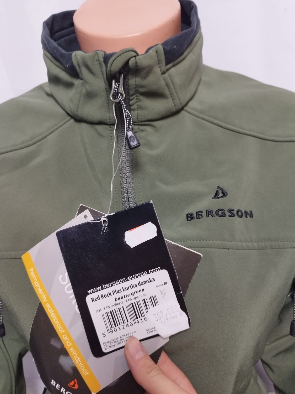Nowa damska kurtka sportowa Soft Shell Bergson rozmiar M