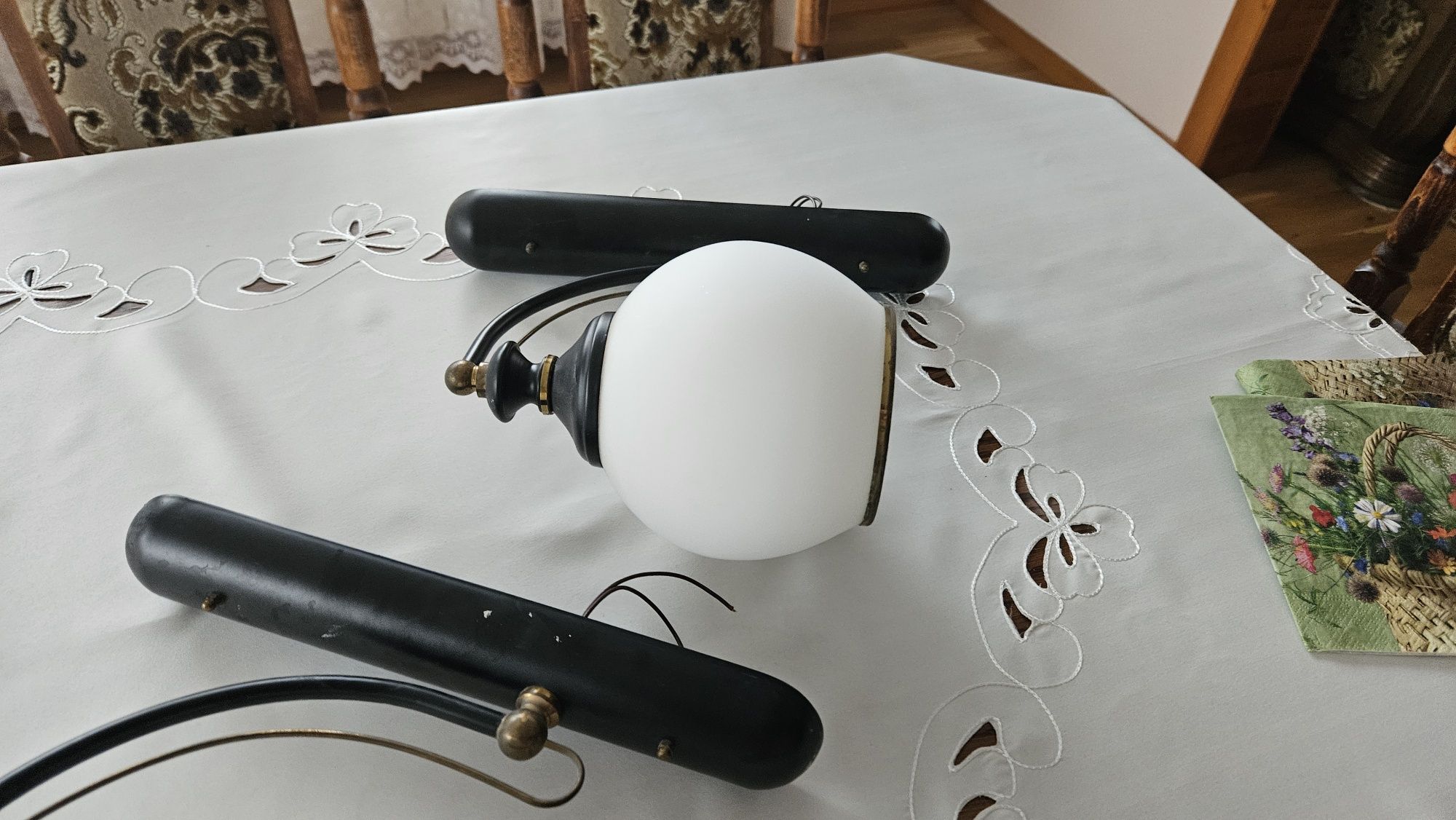 Żyrandol i dwa kinkiety lampa prl