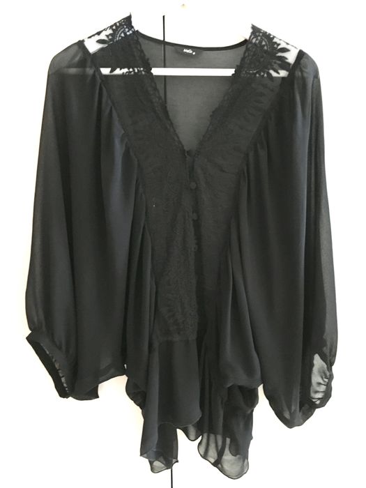 Sukienka bluzka mgiełka czarna nietoperz nietoperzowa szeroka oversize