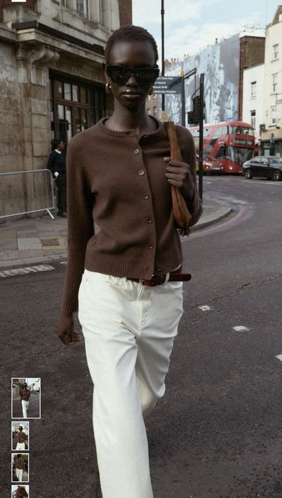 Вовняний кардиган коричневий Zara