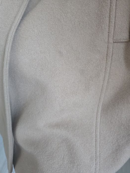 Plaszcz klasyczny wełniany beżowy karmelowy XL XXL 44 42 kaszmir wełna
