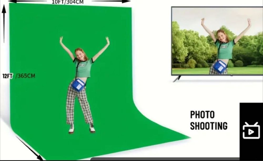 Зелений фон Професійний набір для зйомки з Green Screen (Хромакей)