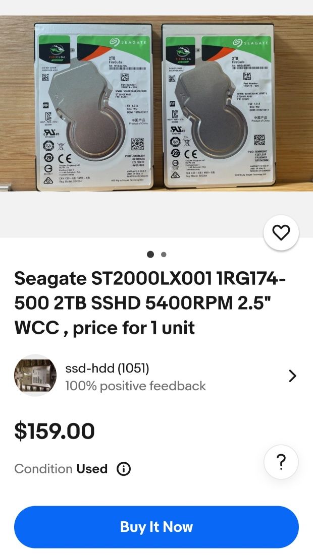 HDD SSHD 1Tb 2Tb WD Seagate Toshiba