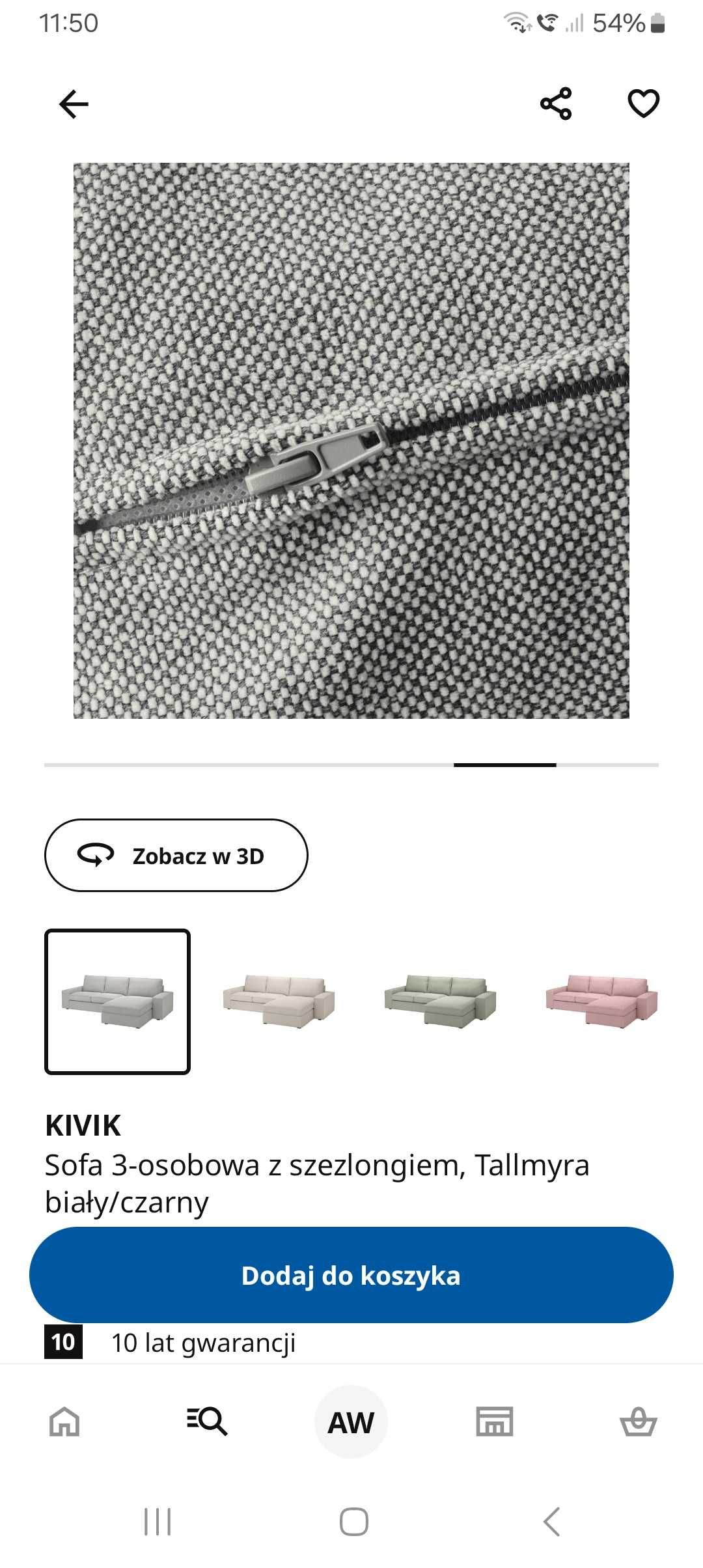 Narożnik Kivik Ikea szary