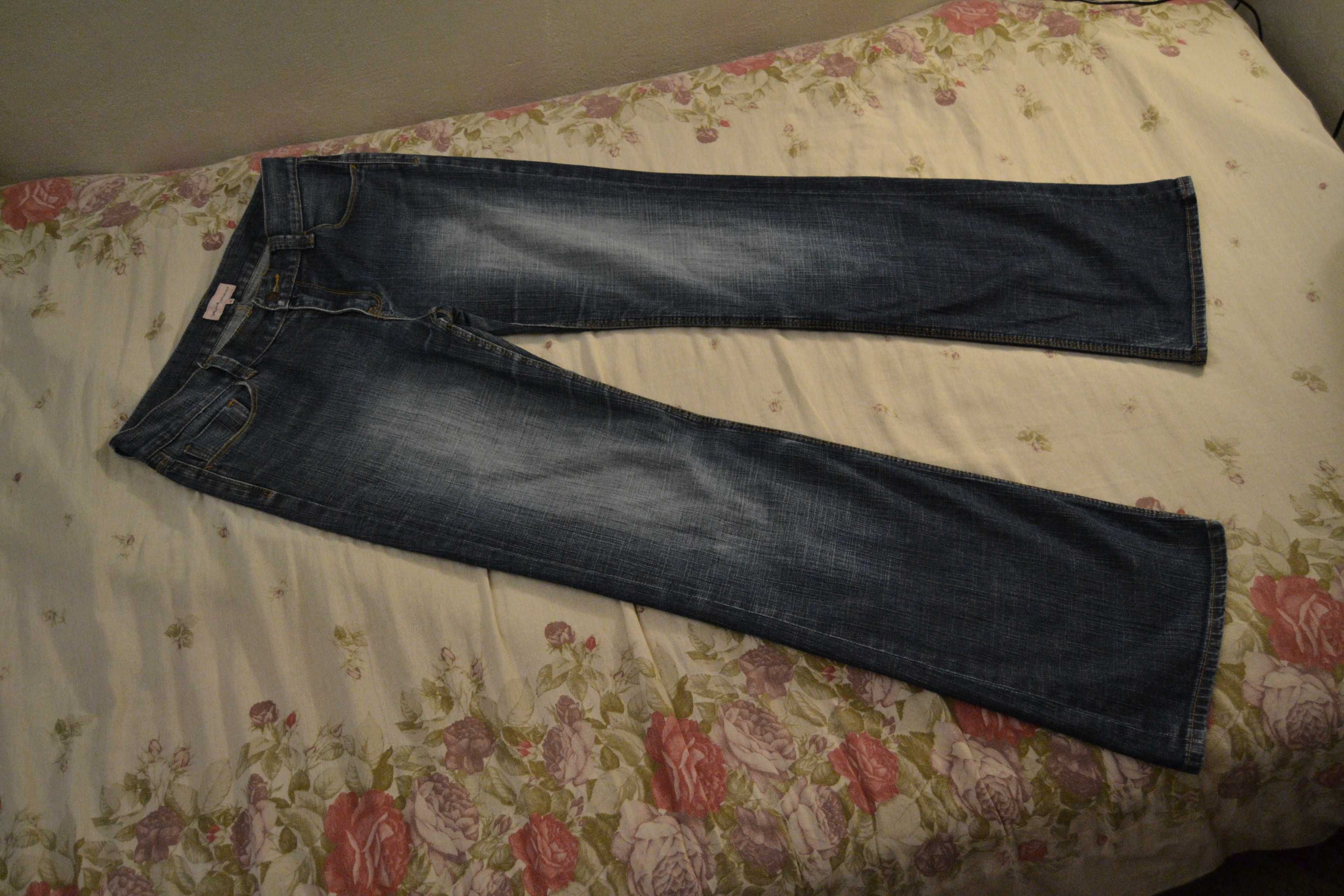 Rozszerzane jeansy Fcuk Jeans 12 40 granatowe dzwony vintage