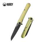 Nóż składany Kubey Dandy Gold Titanium, Blackwashed CPM S90V by Mak...